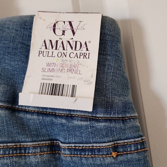 NWT Gloria Vaderbuilt Slimming Capri Blue Jeans Size 16 - Picture 3 of 9